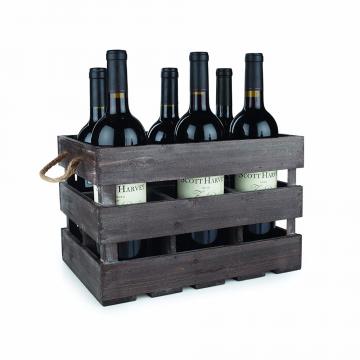 Wooden Wine Box Crate for Vintage Shabby Chic Storage