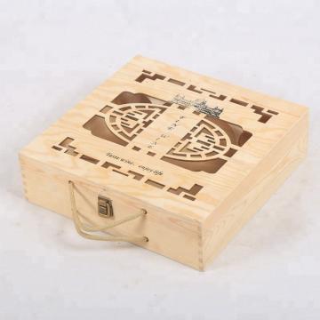 Custom Logo and Color FSC Certified Maple Vintage Wooden Wine Crate