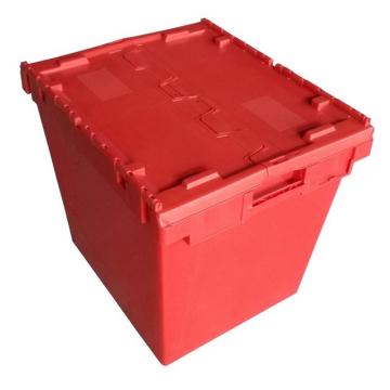 Industrial warehouse multi storage foldable big box plastic pallet box container with attached lid