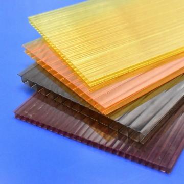 8mm ten year warranty lexan three layers plastic polycarbonate hollow panels sheet